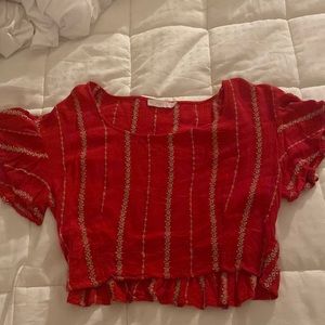 Crop top red shirt